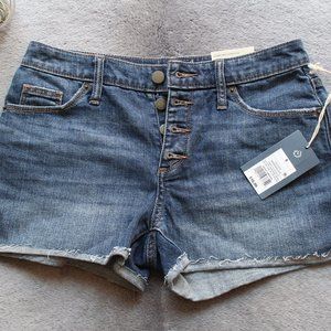 Medium Wash Hi-Waisted Shortie Jean Short